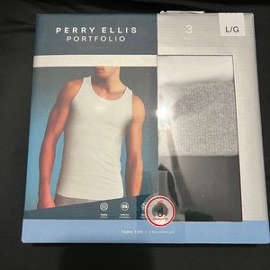 COPY - NEW 3 PACK MENS PERRY ELLIS PORTFOLIO TANK TOP MULTICOLOR COTTON BLEND L…
